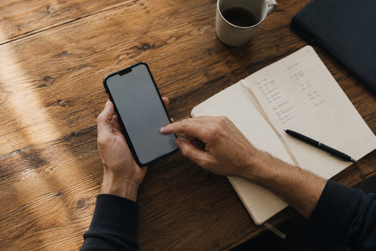 Personne qui remplit une sélection de numéros sur un téléphone